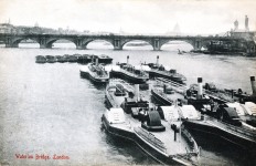 London Waterloo Bridge,river view,paddle steamer